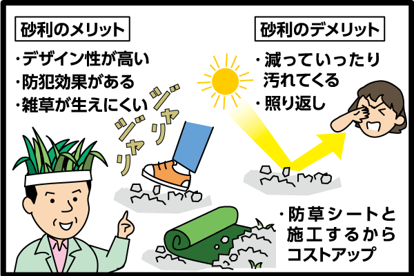 砂利のメリットとデメリットの例
