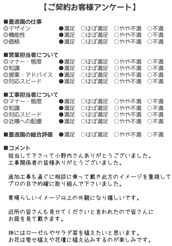 日進市 K様：お客様アンケート